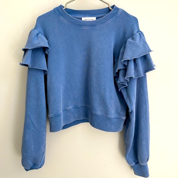 Something Navy Tops - Something Navy Ruffle Sweatshirt